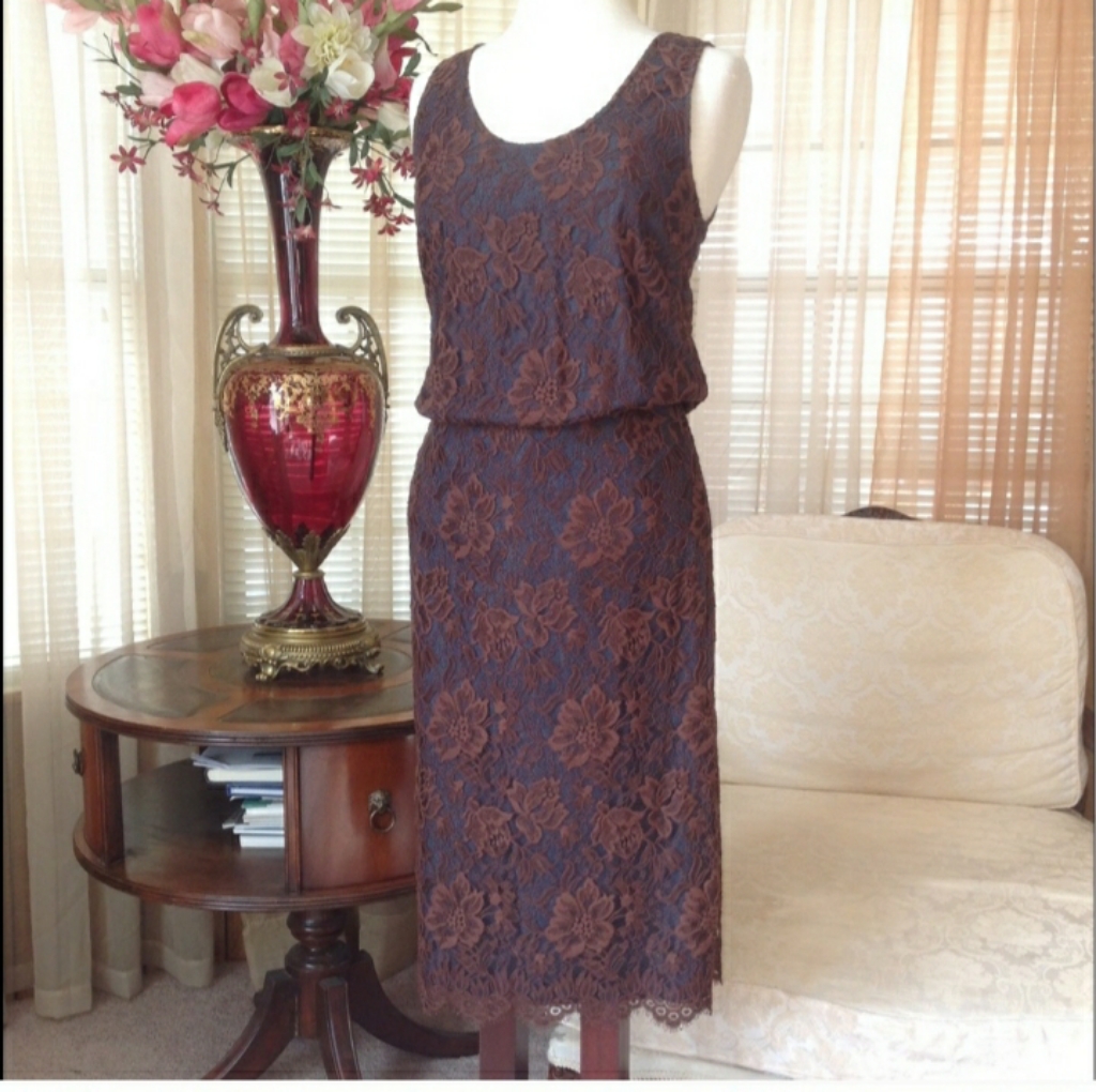 Tibi Brown Lace One Piece Dress